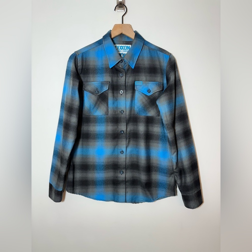 DIXXON Flannel Co. "The 10th St Street" Women's M Button Blue/Black Flannel